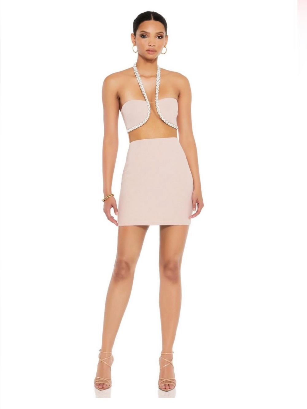 Nookie Blush Cutout Mini dress